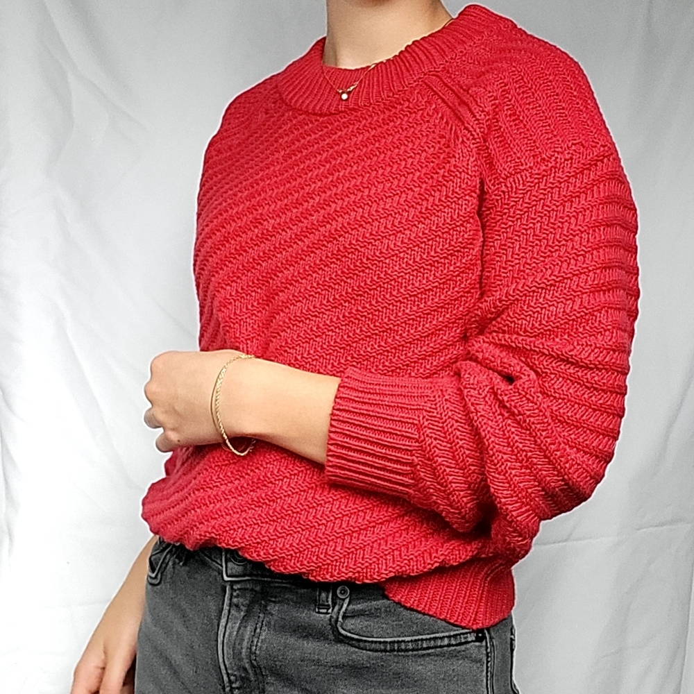 Universal Thread Vibrant Red Crew Neck Cotton Swe… - image 6